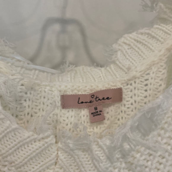 Love Tree Cream Distressed Sweater / NWOT - Picture 2 of 3